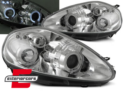 Prednja svjetla Angel Eyes (chrome) / Fiat Grande Punto (2005-2008)