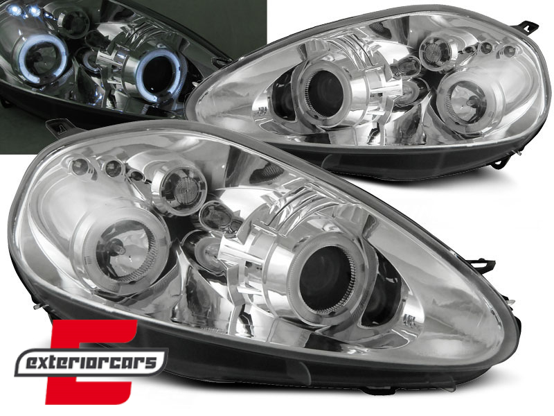 Prednja svjetla Angel Eyes (chrome) / Fiat Grande Punto (2005-2008)