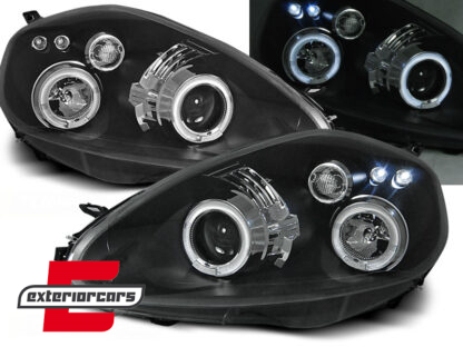 Prednja svjetla Angel Eyes (crna) / / Fiat Grande Punto (2005-2008)