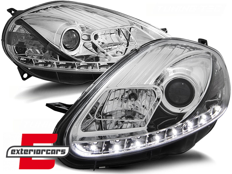 Prednja svjetla LED DAYLIGHT (chrome) / / Fiat Grande Punto (2005-2008)