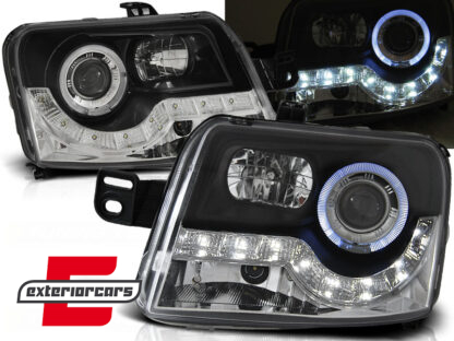 Prednja svjetla LED Angel Eyes (crna) / Fiat Panda (2003-2012)