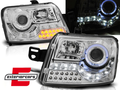 Prednja svjetla LED žmigavci Angel Eyes (chrome) / / Fiat Panda (2003-2012)