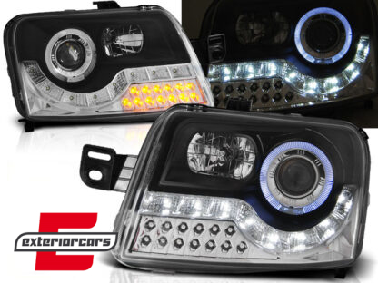 Prednja svjetla LED žmigavci Angel Eyes (crna) / / Fiat Panda (2003-2012)