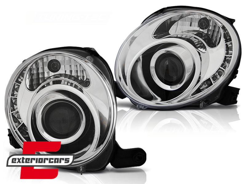 Prednja svjetla LED DRL (chrome) / Fiat 500 (2007-2015) - Slika 2