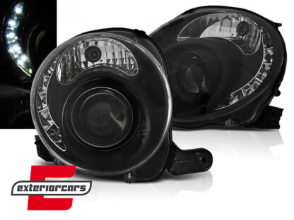 Prednja svjetla LED DRL (crna) / Fiat 500 (2007-2015)