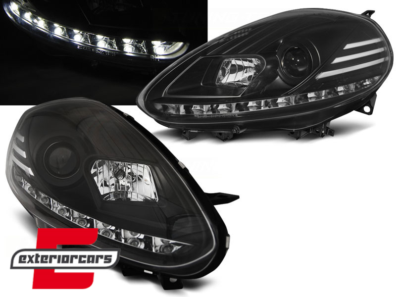 Prednja svjetla LED DRL (crna) / Fiat Punto EVO (10.2009-2012)