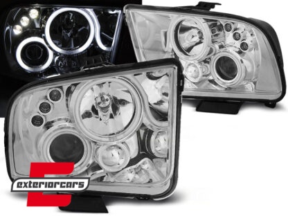 Prednja svjetla Angel Eyes (chrome) / Ford Mustang (2004-2009)