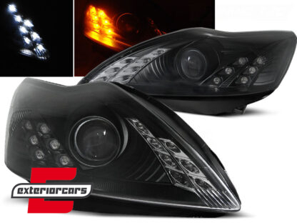 Prednja svjetla LED DayLight (crna) / Ford Focus (02.2008-2010)