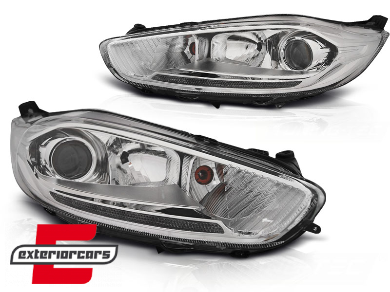 Prednja svjetla LED DRL (chrome) / Ford Fiesta (2013-2016) - Slika 2