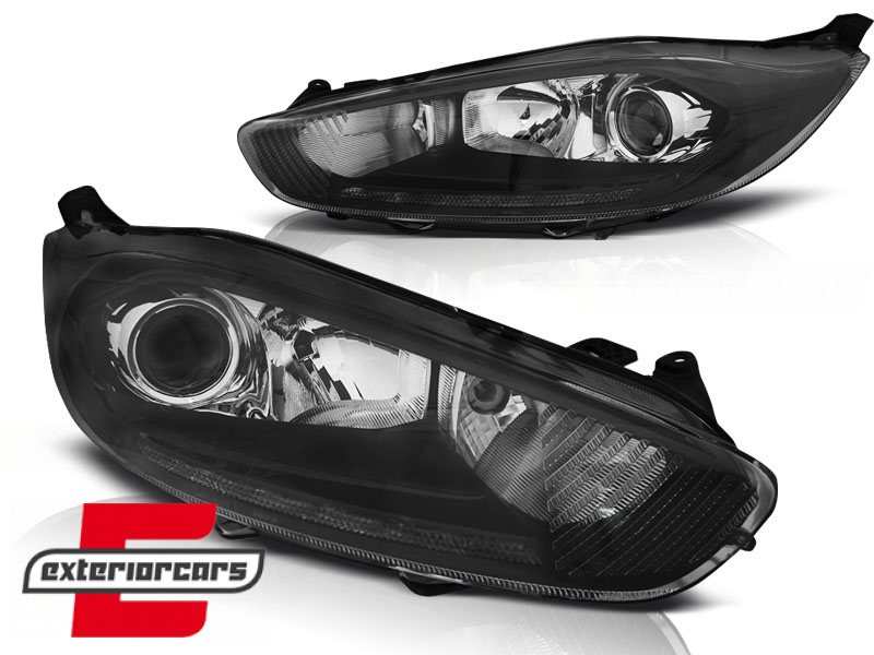 Prednja svjetla LED DRL (crna) / Ford Fiesta (2013-2016) - Slika 2