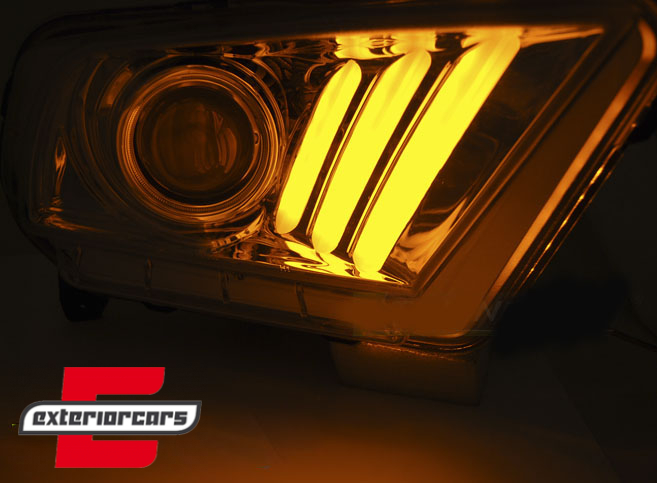 Prednja svjetla LED TubeLights SEQ žmigavci (crna) / Ford Mustang (2010-2013) - Slika 4