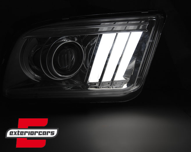 Prednja svjetla LED TubeLight (crna) / Ford Mustang (2004-2009) - Slika 3