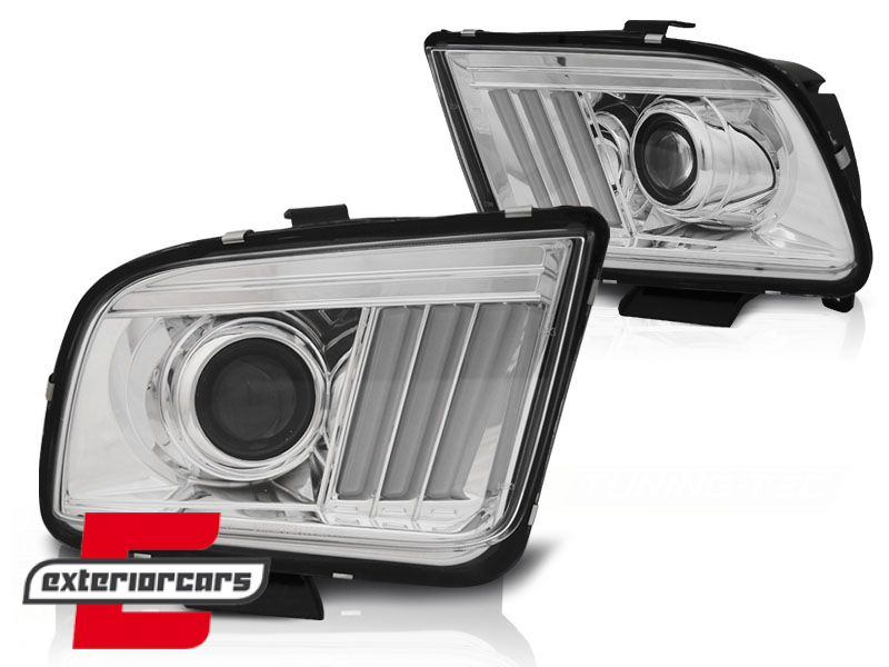 Prednja svjetla LED TubeLight (chrome) / Ford Mustang (2004-2009) - Slika 2