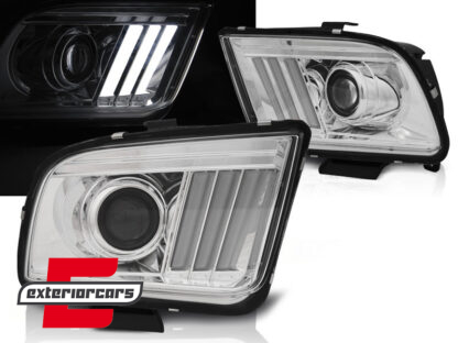 Prednja svjetla LED TubeLight (chrome) / Ford Mustang (2004-2009)