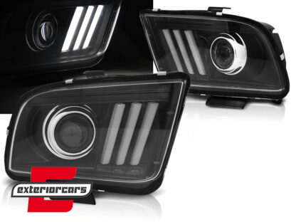 Prednja svjetla LED TubeLight (crna) / Ford Mustang (2004-2009)
