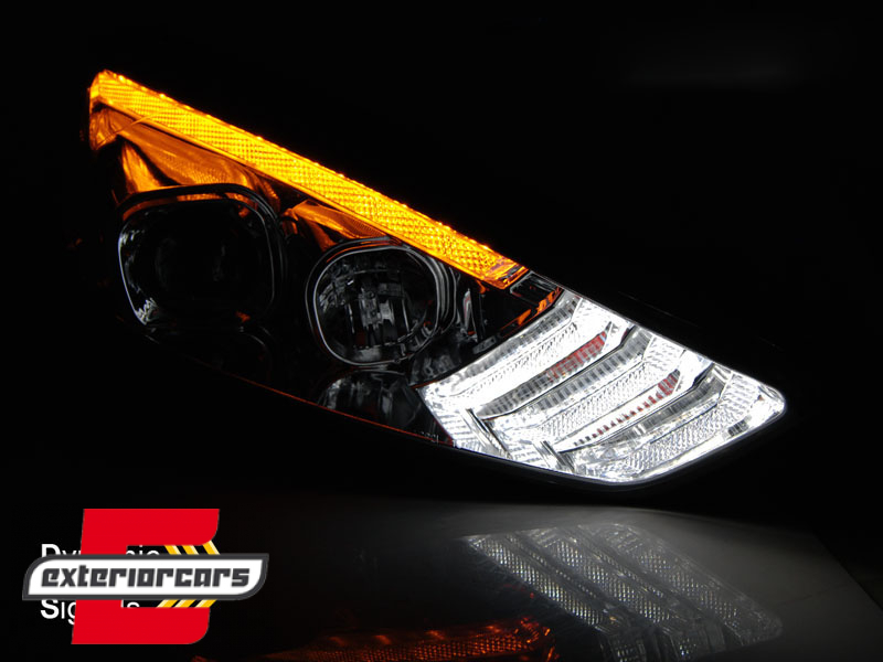 Prednja svjetla LED DRL SEQ žmigavci (chrome) / / Ford Focus Mk3 Facelift (2014-2018) - Slika 2