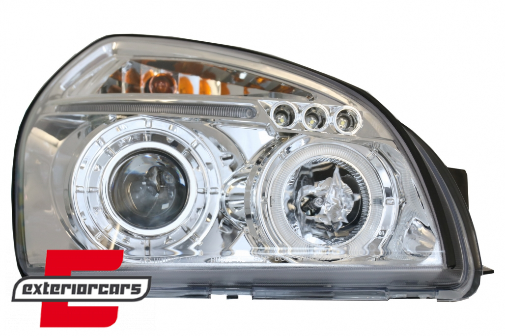 Prednja svjetla Angel Eyes dizajn (chrome) / Hyundai Tucson (2004-2010) - Slika 3