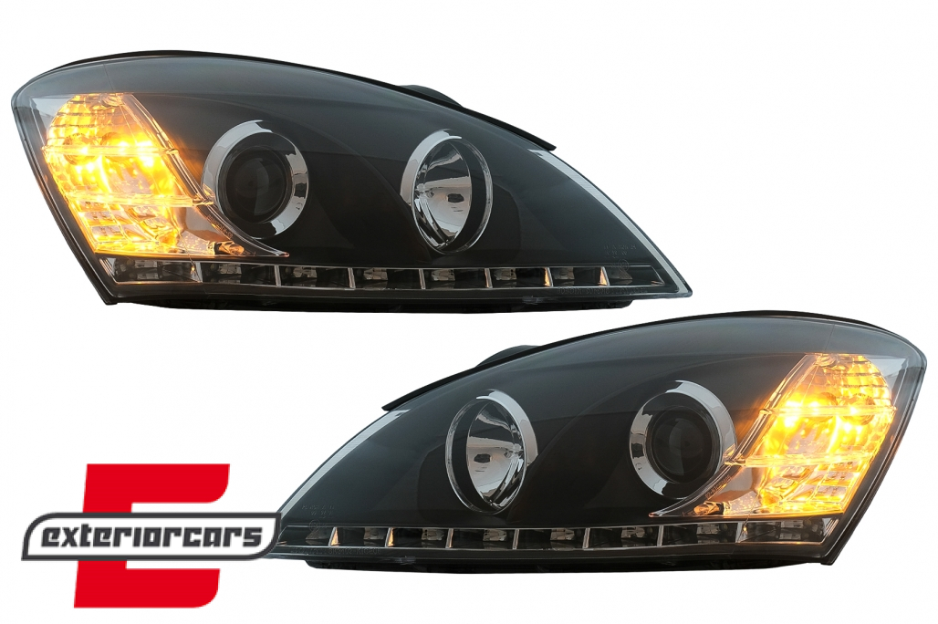 Prednja svjetla LED DayLight dizajn (crna) / Kia Ceed (2006-2009) - Slika 11