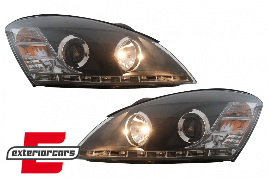 Prednja svjetla LED DayLight dizajn (crna) / Kia Ceed (2006-2009) - Slika 5