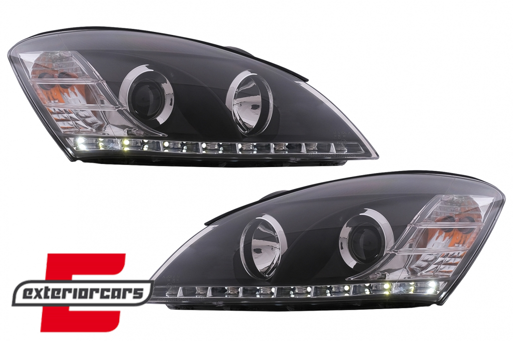 Prednja svjetla LED DayLight dizajn (crna) / Kia Ceed (2006-2009) - Slika 8