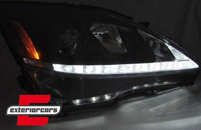 Prednja svjetla LED DRL (crna) / Lexus IS XE20 (2006-2013) - Slika 3