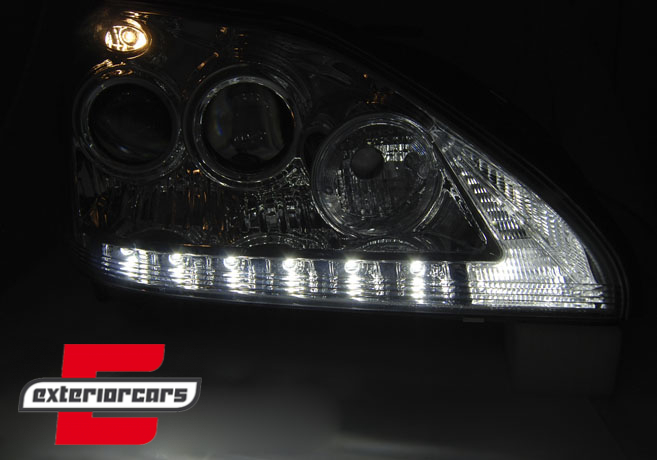 Prednja svjetla LED TubeLight dizajn (crna) / Lexus RX XU30 (2003-2009) - Slika 3