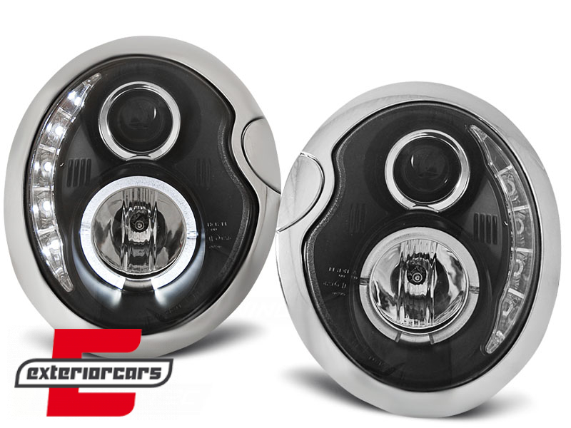 Prednja svjetla LED DRL Angel Eyes (crna) / Mini Cooper R50 R52 R53 (2001-2008) - Slika 2