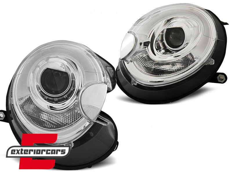 Prednja svjetla LED DRL TubeLight dizajn (chrome) / Mini Cooper R56 Clubman R55 Cabrio R57 (2006-2014) - Slika 2
