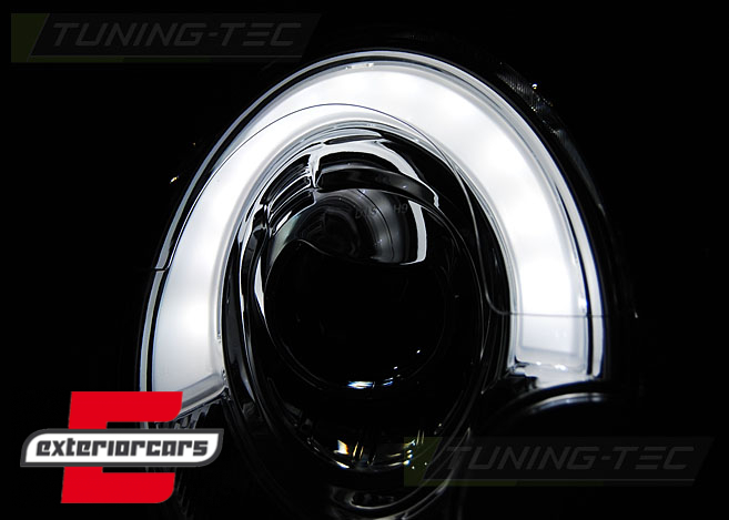 Prednja svjetla LED DRL TubeLight dizajn (crna) / Mini Cooper R56 Clubman R55 Cabrio R57 (2006-2014) - Slika 3