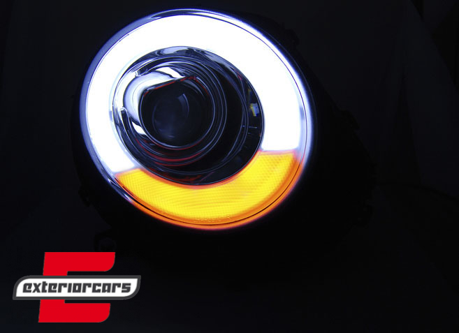 Prednja svjetla LED DRL TubeLight dizajn (crna) / Mini Cooper R56 Clubman R55 Cabrio R57 (2006-2014) - Slika 4