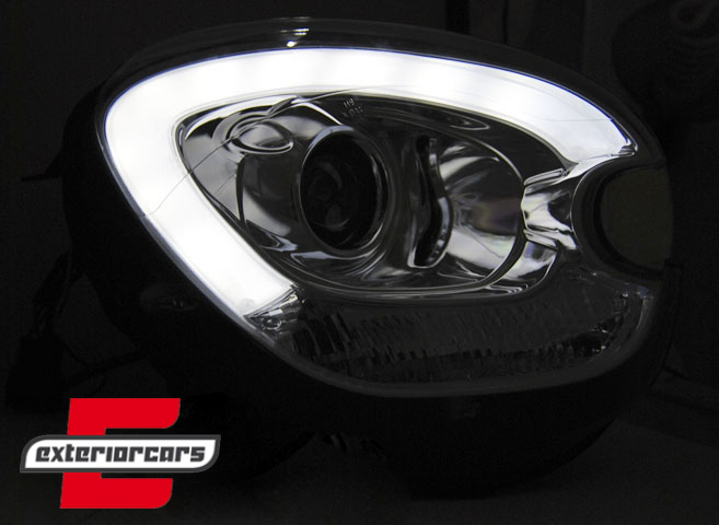 Prednja svjetla LED DRL TubeLight dizajn XENON (crna) / Mini Countryman R60 Paceman R61 (2010-2016) - Slika 3