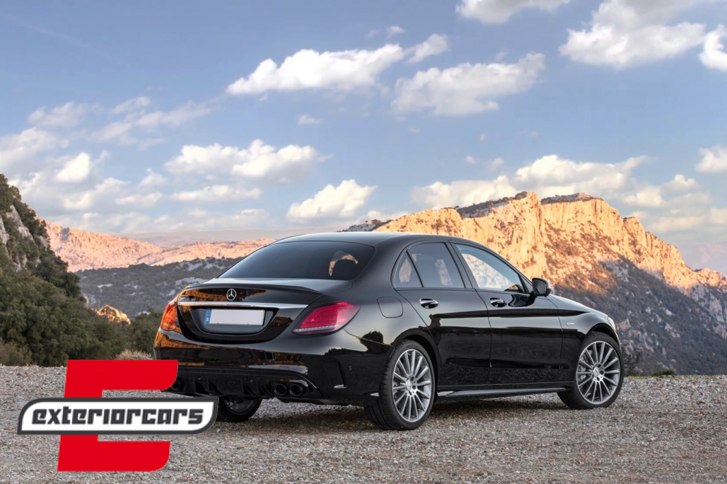 Difuzor zraka & nastavci auspuha C43 AMG dizajn Night paket / Mercedes C-klasa W205 S205 Sport Line (2014-2020) - Slika 15