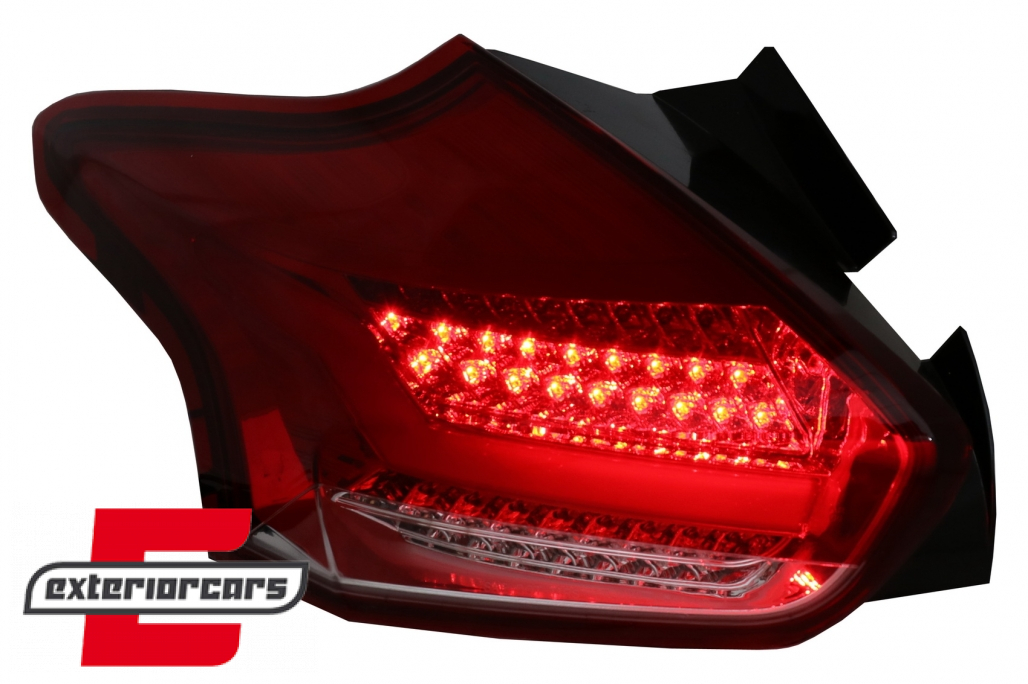 Full LED stražnja svjetla SEQ žmigavci (crvena/kristal) / Ford Focus 3 Hatchback Facelift (2015-2018) - Slika 6