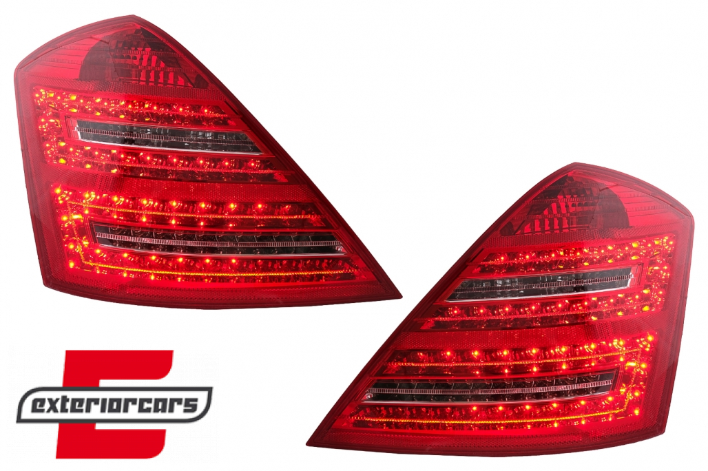 LED stražnja svjetla Facelift dizajn (crvena/kristal) / Mercedes S-klasa W221 (2005-2009) - Slika 2