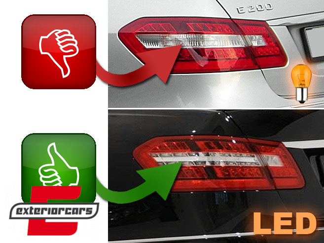 Full LED stražnja svjetla SEQ žmigavci (crvena/kristal) / Mercedes E-klasa W212 limuzina (2009-2013) - Slika 6
