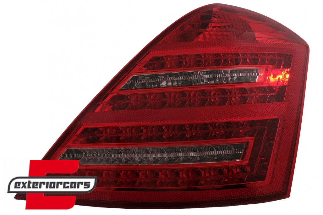 LED stražnja svjetla SEQ žmigavci Facelift dizajn (crvena/kristal) / Mercedes S-klasa W221 (2005-2009) - Slika 11