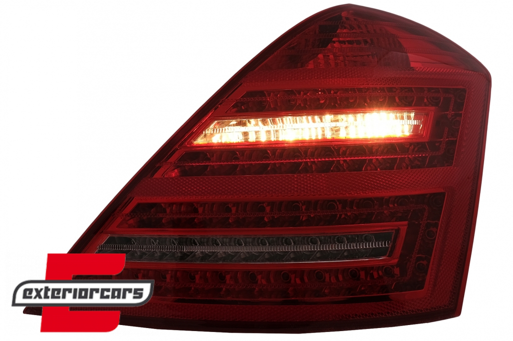 LED stražnja svjetla SEQ žmigavci Facelift dizajn (crvena/kristal) / Mercedes S-klasa W221 (2005-2009) - Slika 13