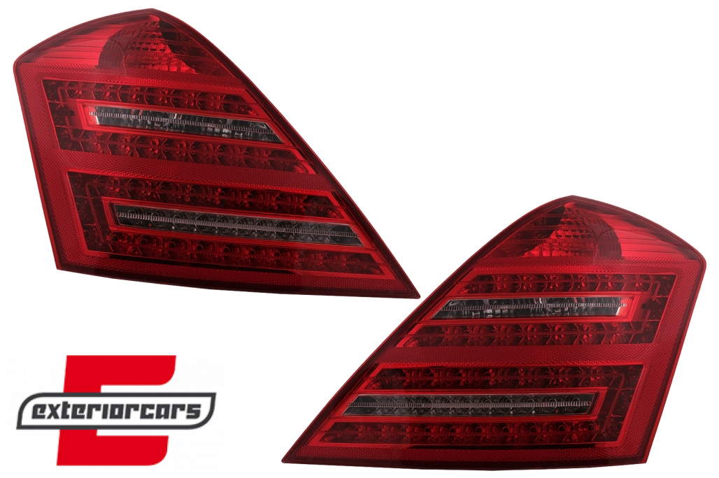 LED stražnja svjetla SEQ žmigavci Facelift dizajn (crvena/kristal) / Mercedes S-klasa W221 (2005-2009) - Slika 16