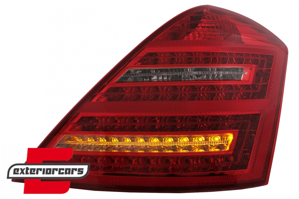 LED stražnja svjetla SEQ žmigavci Facelift dizajn (crvena/kristal) / Mercedes S-klasa W221 (2005-2009) - Slika 5