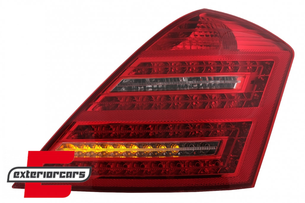 LED stražnja svjetla SEQ žmigavci Facelift dizajn (crvena/kristal) / Mercedes S-klasa W221 (2005-2009) - Slika 7