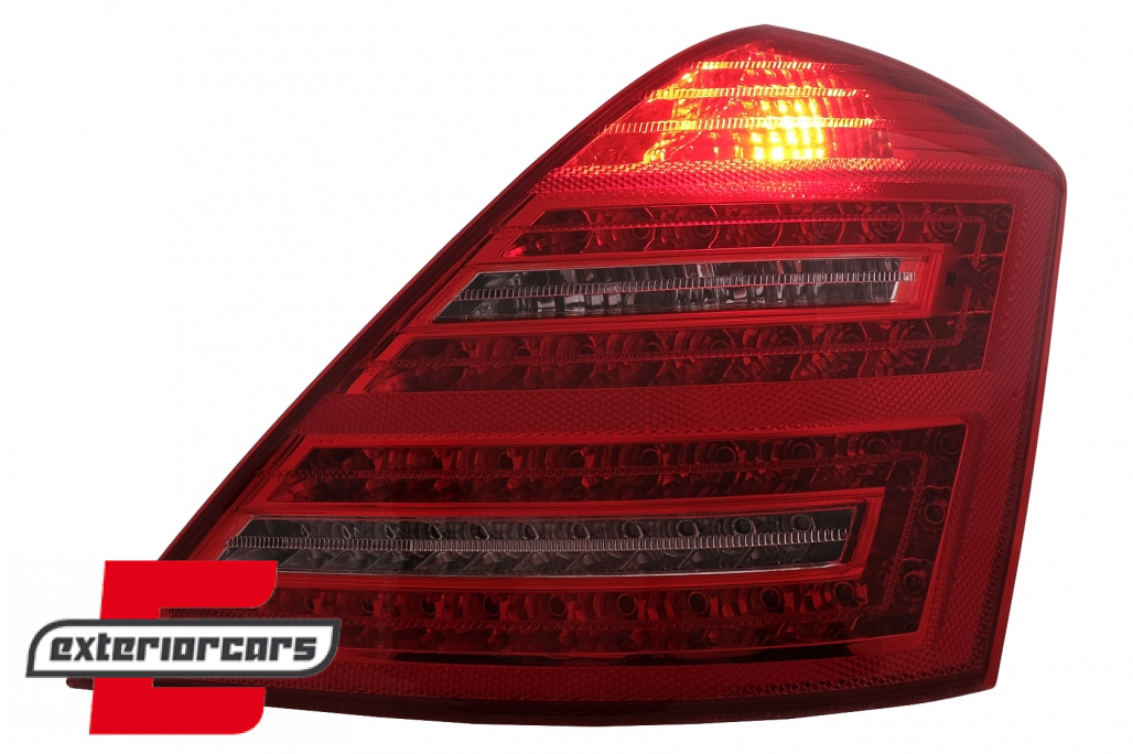 LED stražnja svjetla SEQ žmigavci Facelift dizajn (crvena/kristal) / Mercedes S-klasa W221 (2005-2009) - Slika 9