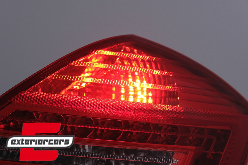 LED stražnja svjetla SEQ žmigavci Facelift dizajn (crvena/kristal) / Mercedes S-klasa W221 (2005-2009) - Slika 10