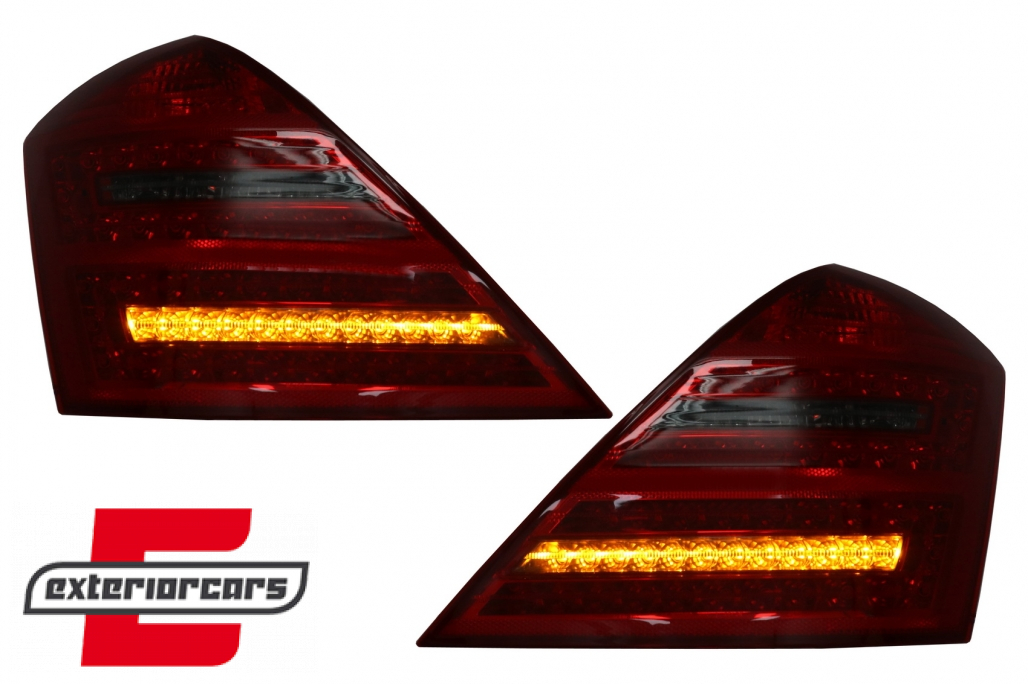 LED stražnja svjetla SEQ žmigavci Facelift dizajn (crvena/smoke) / Mercedes S-klasa W221 (2005-2009) - Slika 7