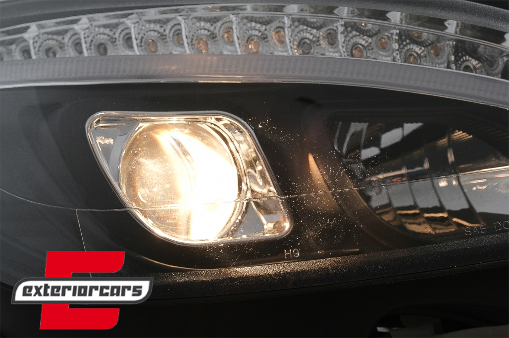 Prednja svjetla LED DRL SEQ žmigavci W205 look (crna) / Mercedes C klasa W204 S204 limuzina karavan (2007-2010) - Slika 9