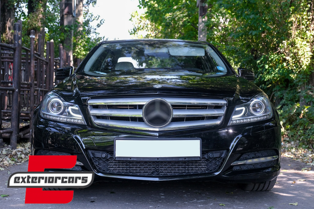 Prednja svjetla LED DRL Xenon look (crna) / Mercedes C-klasa W204 S204 C204 Facelift (2011-2014) - Slika 5