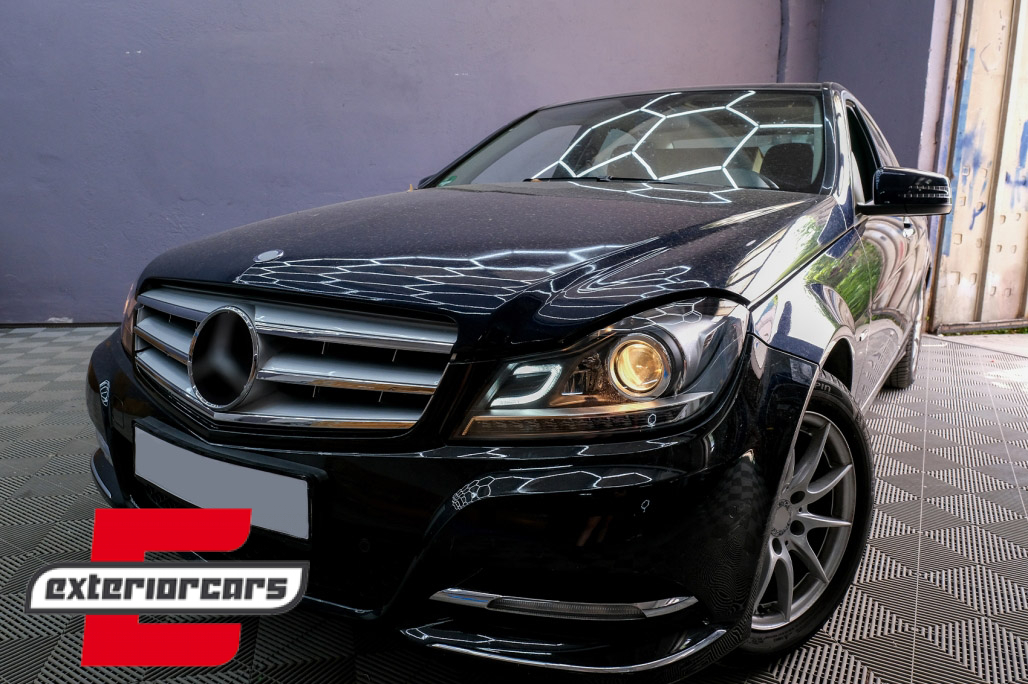 Prednja svjetla LED DRL Xenon look (crna) / Mercedes C-klasa W204 S204 C204 Facelift (2011-2014) - Slika 16