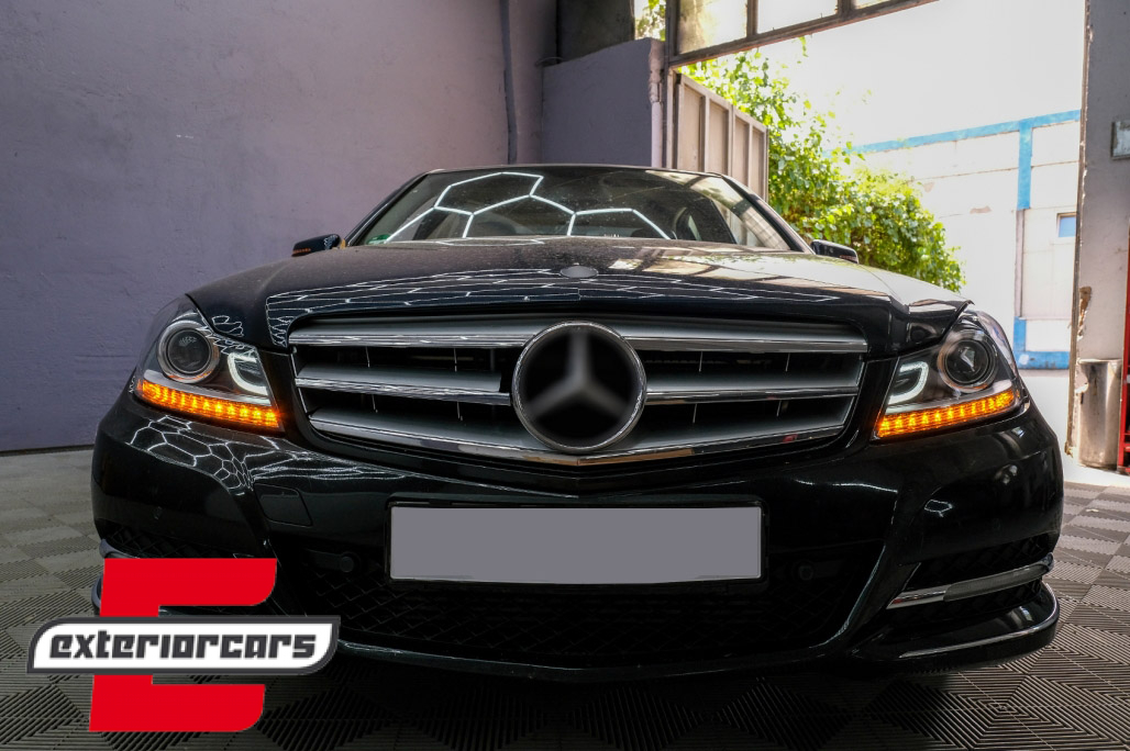 Prednja svjetla LED DRL Xenon look (crna) / Mercedes C-klasa W204 S204 C204 Facelift (2011-2014) - Slika 21
