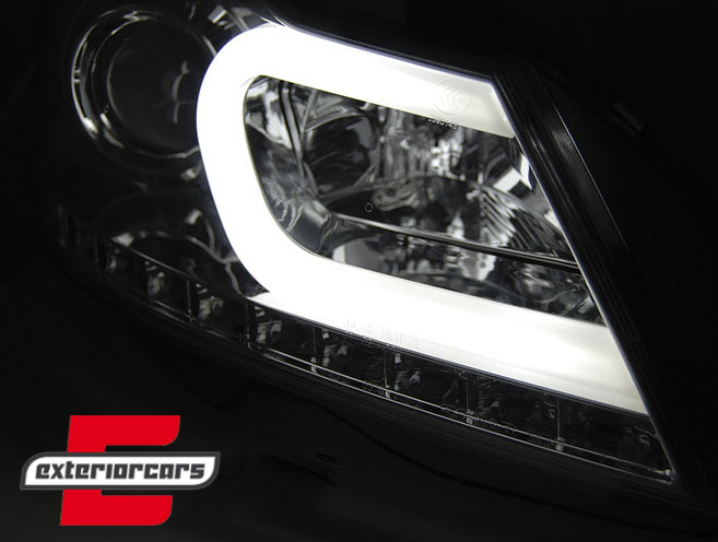 Prednja svjetla LED TubeLight (chrome) / Mercedes C-klasa W204 S204 C204 Facelift (2011-2014) - Slika 2
