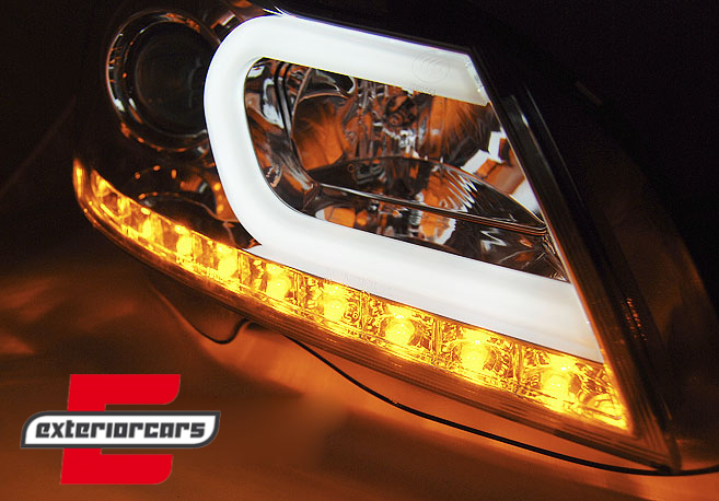 Prednja svjetla LED TubeLight (chrome) / Mercedes C-klasa W204 S204 C204 Facelift (2011-2014) - Slika 3