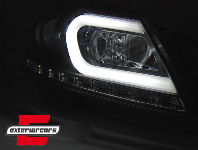 Prednja svjetla LED TubeLight (crna) / Mercedes C-klasa W204 S204 C204 Facelift (2011-2014) - Slika 3